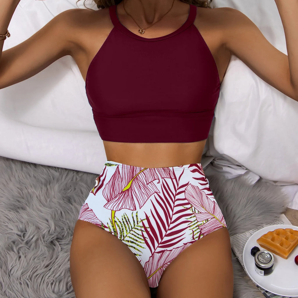 Leopard Luxe: High Waist Bikini Set