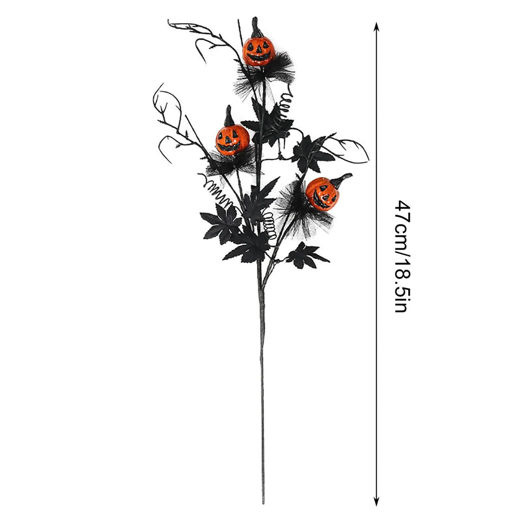 2025 Halloween Decoration Flower Black Terrifying Pumpkin Head Bouquet For Teapoy Dining Table Fireplace Home Party Decor Props