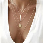 MEDFOLY 3pcs Gold Charm Necklace For Women Star Pearl Cross Pendant Neckalces Dainty 14K Gold Plated Summer Beach Jewelry Gifts