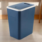 Trash Bin With Lid Rubbish Dustbin Recycling Bin With Press Top Slim Modern 13L For Indoor Bathroom Kitchen Bedroom Living Room