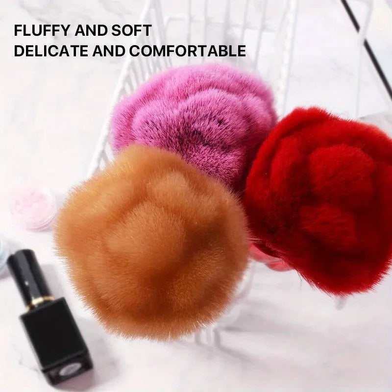 1pc Powder Brush Rose Head Makeup Brush Pink Single Powder Brush Foundation Make Up Brush Soft Hair Nail Blush