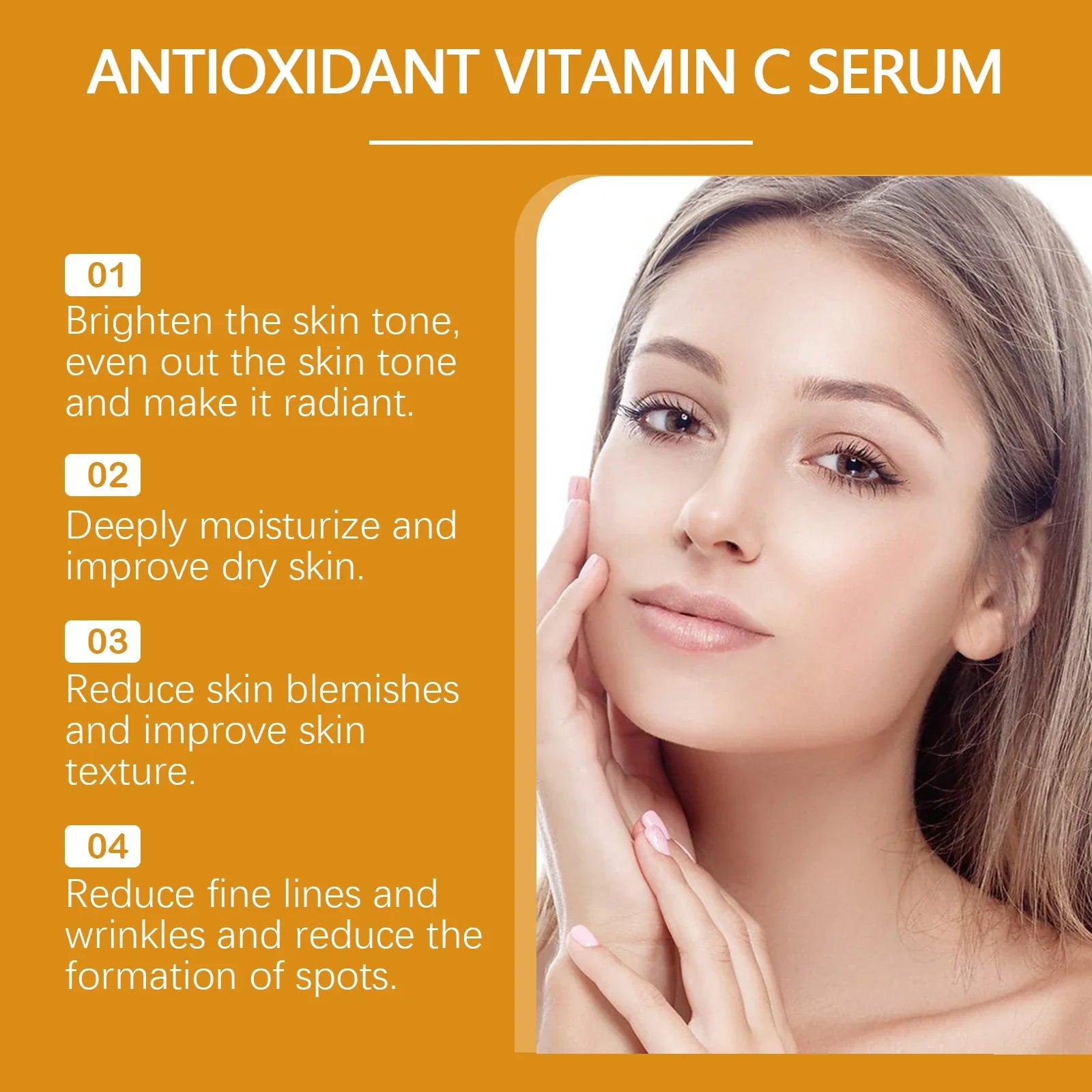 Vitamin C Facial Serum Anti Aging Deep Hydrating Fade Fine Wrinkles Brightening Moisturizing Repair Nourishing Skin Care Essence Lootquake LLC