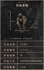 Famous sculptor Collectible works Postmodernism bronze Sculpture ART Mechanical gorilla HOME office Bar Decorative statue