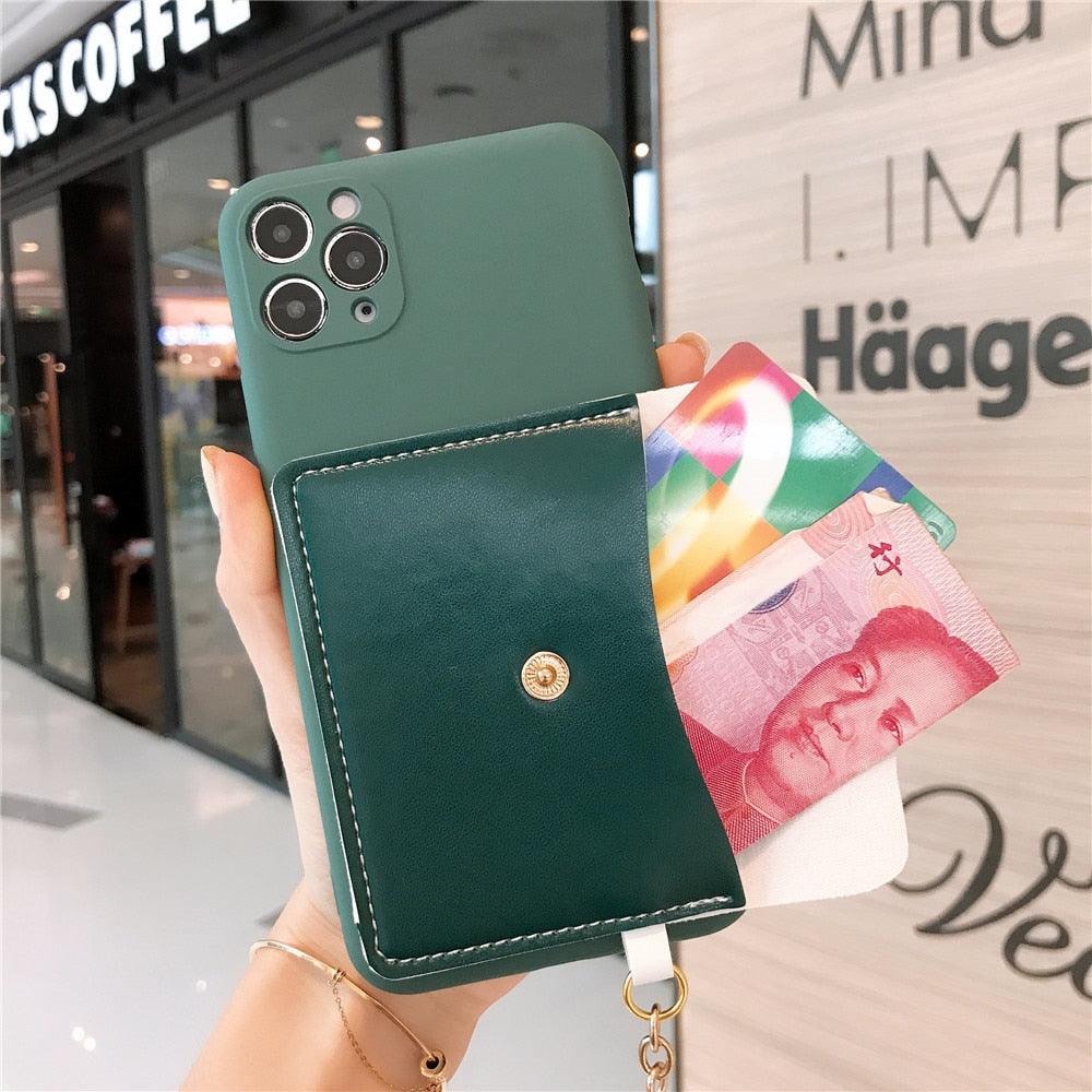 Luxury Wallet Phone Case For iPhone 13 Pro Max 11 12 Pro Max X XR XS 7 8 Plus 13 Mini Soft Silicone Handbag Card  Phone Case Wallet Compatible iPhone Bag Cover Stevvex