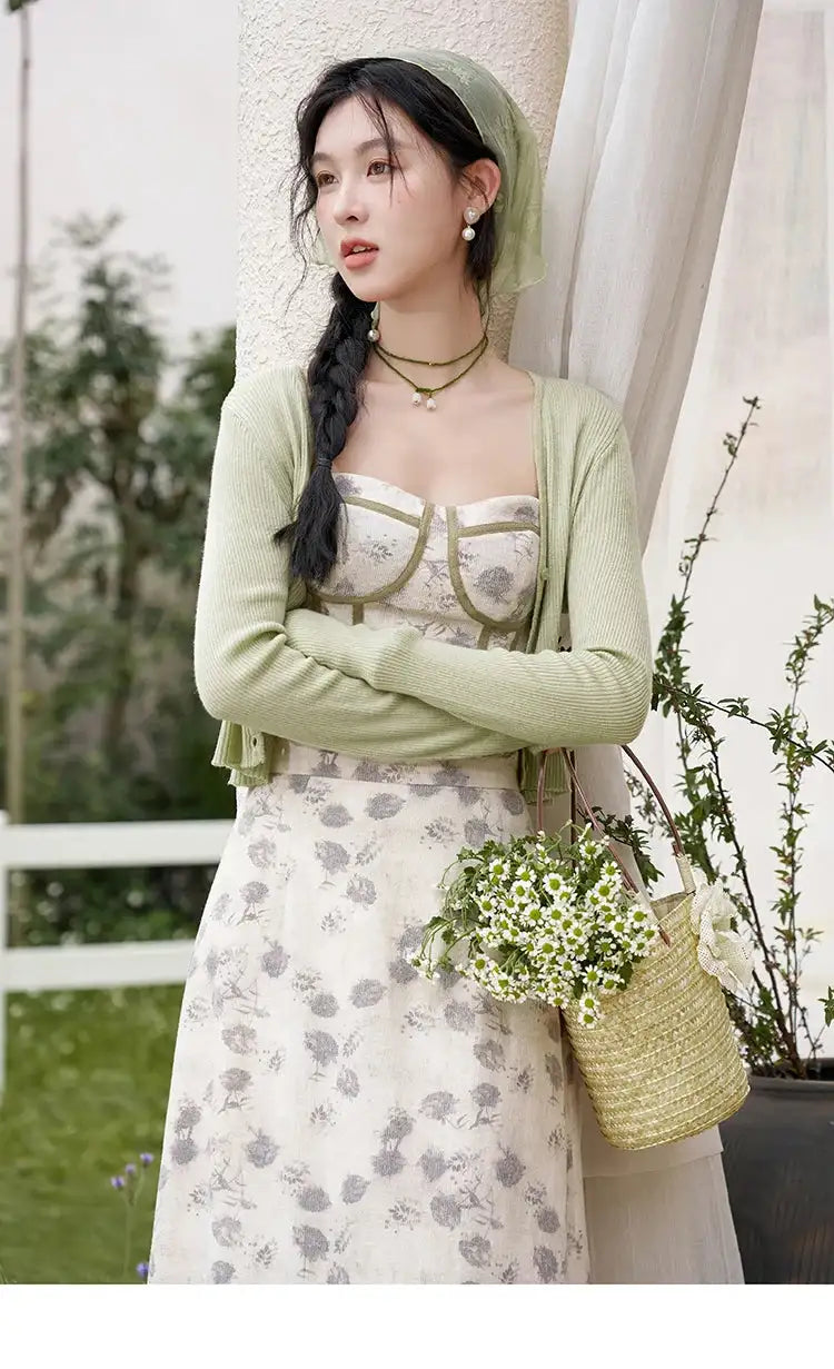 MISHOW Floral Camisole Skirt Separately Summer Adjustable Shoulder Straps Sleeveless Top Back Elastic Waist Skirts MXD14D0026