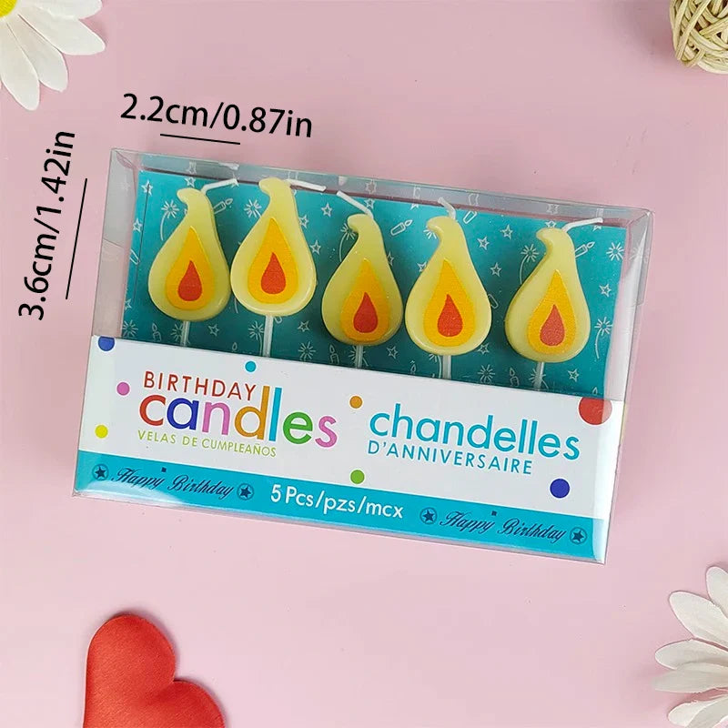 Yellow Flame Cake Candle Retro Cartoon Flame Candle Birthday Candle Internet Celebrity Christmas Decoration Lootquake LLC