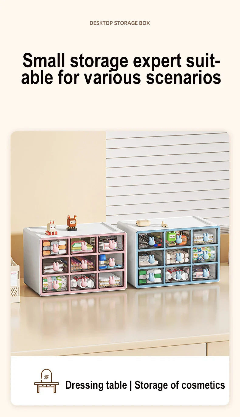 Desktop Storage Box Transparent Drawer Home Storage Box Stationery Box Office Files Stationery Organizer Cosmetics Drawer Box