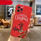Christmas Pattern Design Red Silicone Phone Cover Anti-Scratch Soft Slim Bumper Shockproof Protective Case Shockproof Phone Case For iPhone 13 14 Pro Max Merry Christmas Candy Silicone Bumper Cover Stevvex