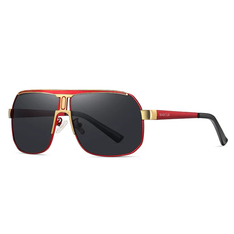 BARCUR Polarized Sunglasses for Men – Trendy UV400 Gradient Lens Oval Comfortable Frame Sports Driving Hiking Fishing Outdoor Fashion Eyewear with Durable Stainless Steel Frame – Casual Apparel Accessory Gift for Him Stevvex
