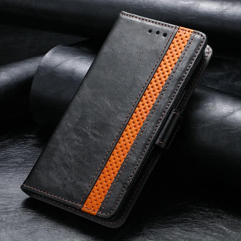 Luxury Leather Case For iPhone 13 11 12 14 Pro Max Mini Wallet Pocket Flip Case Cover Vintage Luxury Genuine Leather Fashion Business Classic Flip Case For Men Stevvex