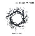 Black Halloween Wreath Artificial Branches Door Garland Wreath Halloween Decorations Scary Home Indoor Outdoor Party Decor Lootquake LLC