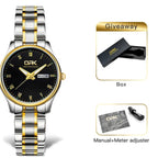 Women's Two Tone Stainless Steel Watch With Day Date