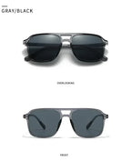 SO&EI Fashion Double Bridges Square Rivets Women Sunglasses Retro Men Gradient Shades UV400 Sun Glasses