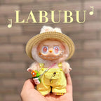 Labubu Doll Clothes Big Into Energy Clothing Replacement Summer Overalls with Straw Hat and Belt Set for Ropa Labubu Lootquake LLC