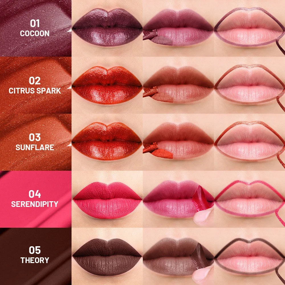 5Color Liquid Peel-off Lip Gloss Waterproof Long-lasting Matte Lipstick Non-stick Cup Makeup Moisturizing Lip Tattoo Pigment Lootquake LLC