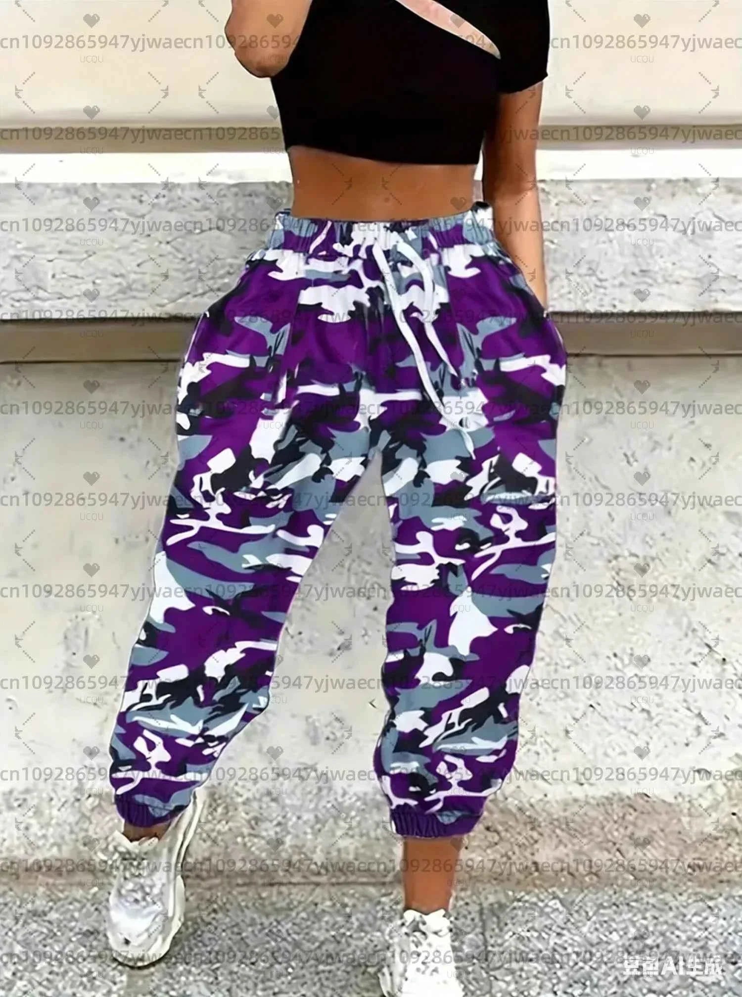 Women's Spring Camo Jogger Pants - 3D Print THRIXINE