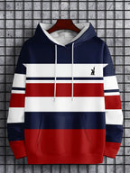 Men's 3D Printed Hooded Sweatshirt with Color Block and Striped Printing Simple and Casual Sportswear Modern Street Style Pi-Mart
