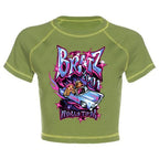 Women's Y2K Gothic Cartoon Print T-Shirt Trendy