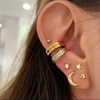 LATS Gold Color Leaves Ear Cuffs, Black Non-Piercing Ear Clip Earrings for Women & Men Lootquake LLC