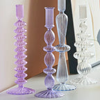 Glass Candle Holders Nordic Decor Taper Candle Holder Candlesticks for Home Wedding Room Decoration Party Vase Home Decor Pi-Mart