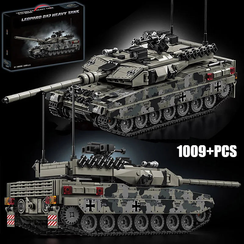Military WW2 MOC Leopard 2A7 Army Main Battle Tank Soldiers Building Blocks Bricks M1 T90M Tank Set For Children Boys Gifts Lootquake LLC