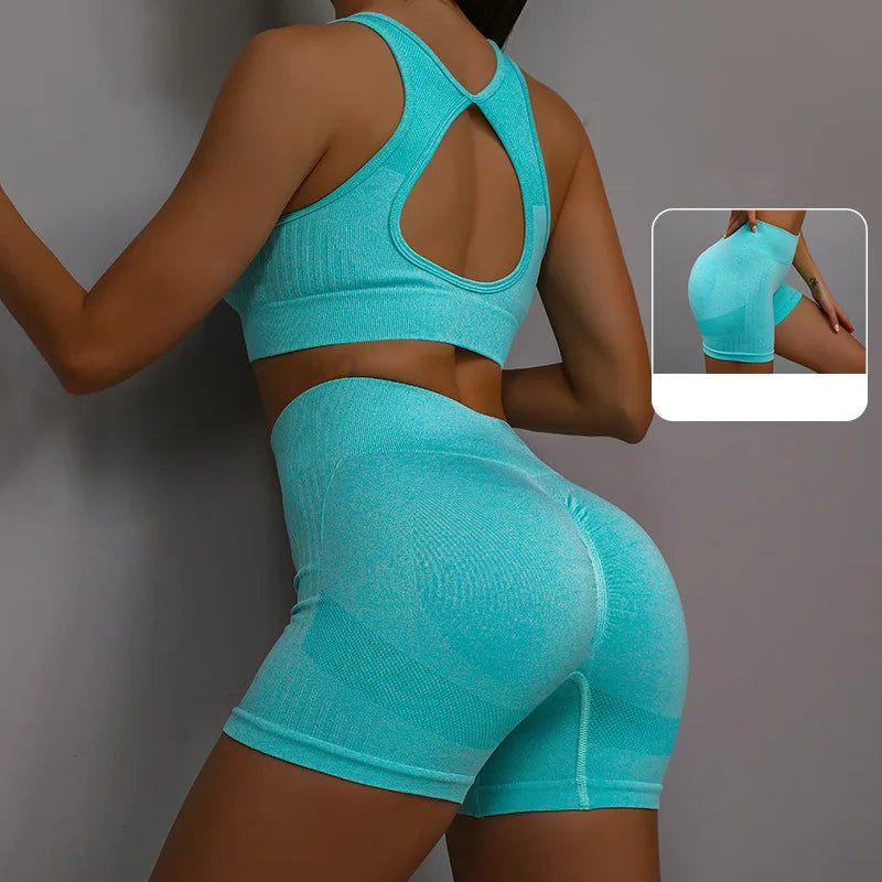 Yoga Women's Fitness Suit Shorts Workout Set THRIXINE