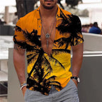 Casual Coconut Tree Graphic Hawaiian Shirts Summer Fashion Short Sleeve 3D Printed Beach Shirt Loose Vacation Mens Clothing New Lootquake LLC