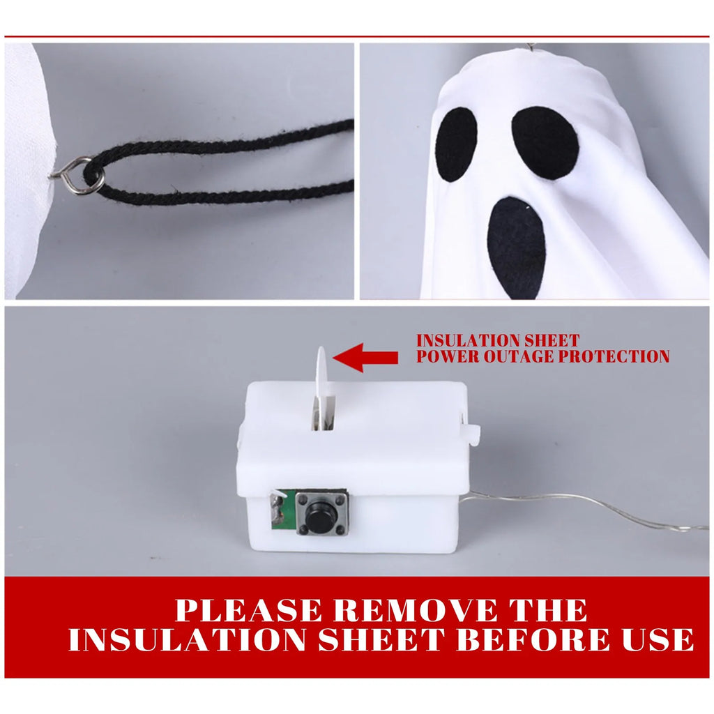 Halloween Ghost Hanging Decorations Halloween Hanging Light Up White Flying Ghosts Tree Window Wall Scary Ornament 50X40cm Lootquake LLC