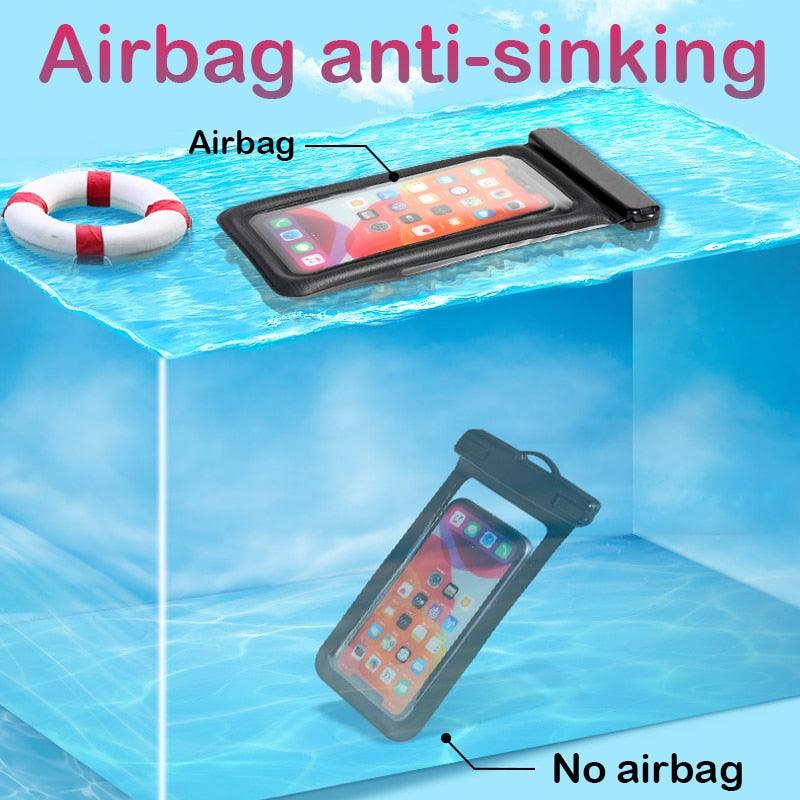 Universal Waterproof Phone Case Swim Bag For iPhone 11 13 Pro Max Water Sports Beach Pool Cover Universal Waterproof Phone Case  Waterproof Phone Pouch for iPhone Stevvex