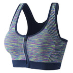 Space-Dyed Zip Sports Bra - Shockproof Style