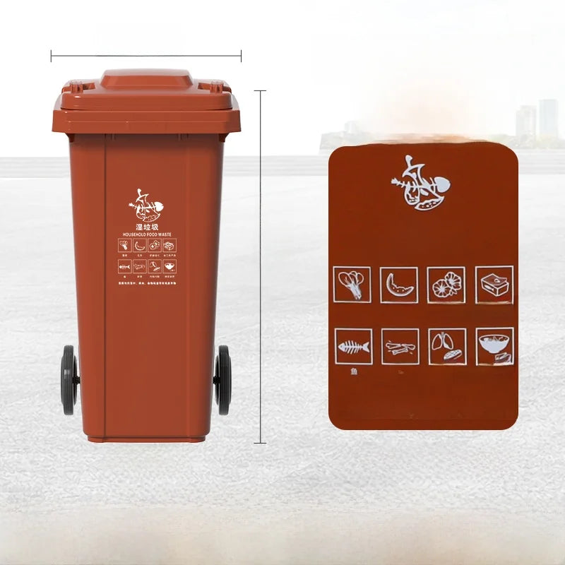 Large Capaci Outdoor Kitchen Waste Bin 240L with Wheels for ering Commercial Use Big Size Tra Can Recycling Bin