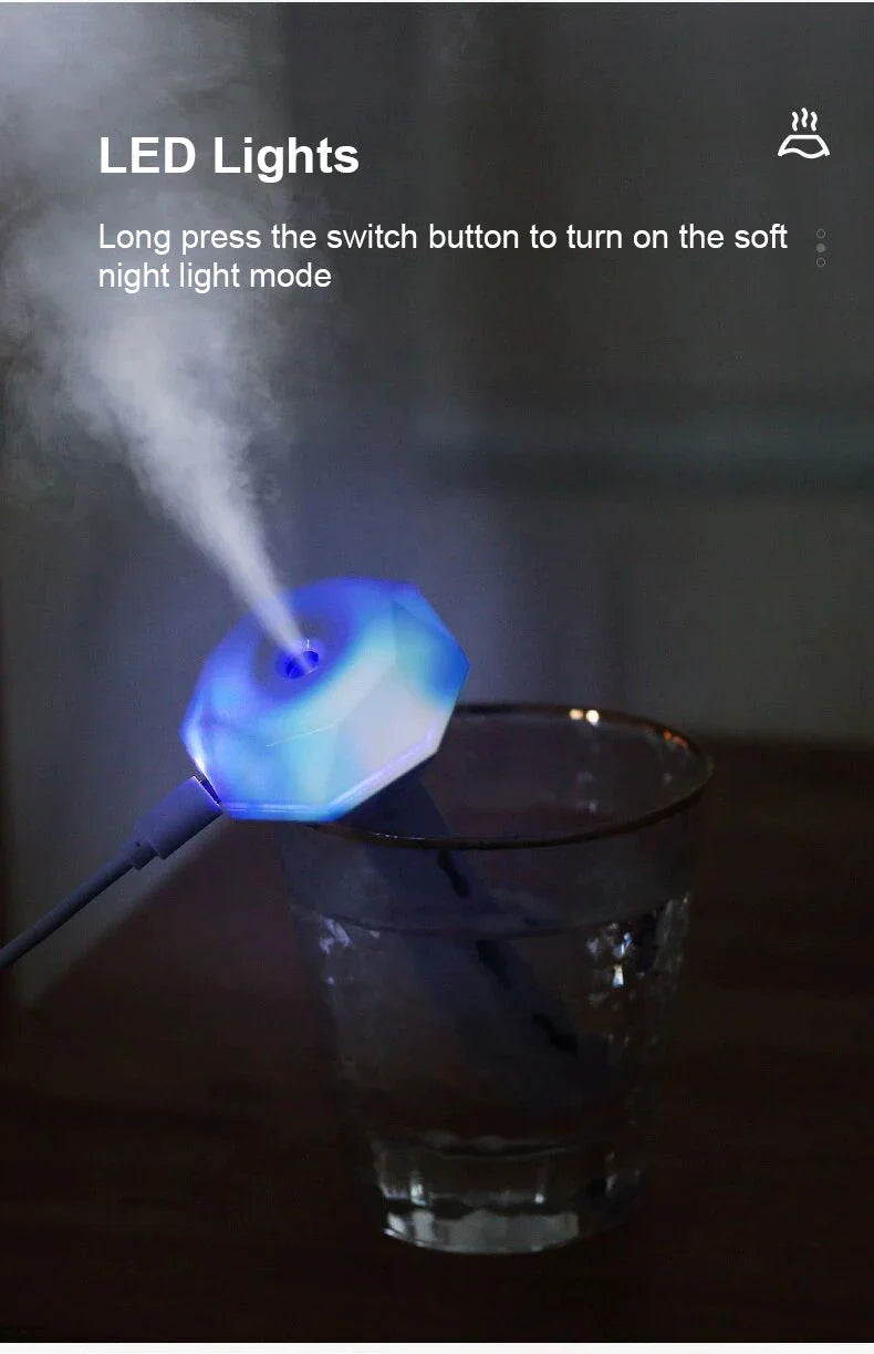 LED Lamp Air Humidifier USB Essential Oil Diffuser Car Purifier Aroma Anion Mist Maker with Romantic Light Portable Humidifier Lootquake LLC