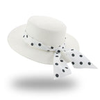 Elegant Adult Bucket Hat Beach Summer Straw Hats for Women Beach Sun Straw Hat Wide Luxury Comfortable Hat  Flat Top Ribbon Bowknot Elegant Luxury Women Summer Hat 56-58cm Stevvex