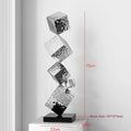Stainless Steel Geometric Modeling Statues Modern Simple Luxury Living Room Entrance Hall Lobby Creative Sculptures Home Decor Lootquake LLC