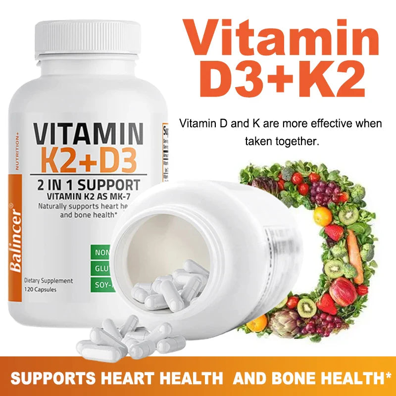 Vitamin D3 + K2(MK7) Supplement - Bone, Joint, Heart, Immune, Teeth and Skin Health Support - Non-GMO Supplement Lootquake LLC