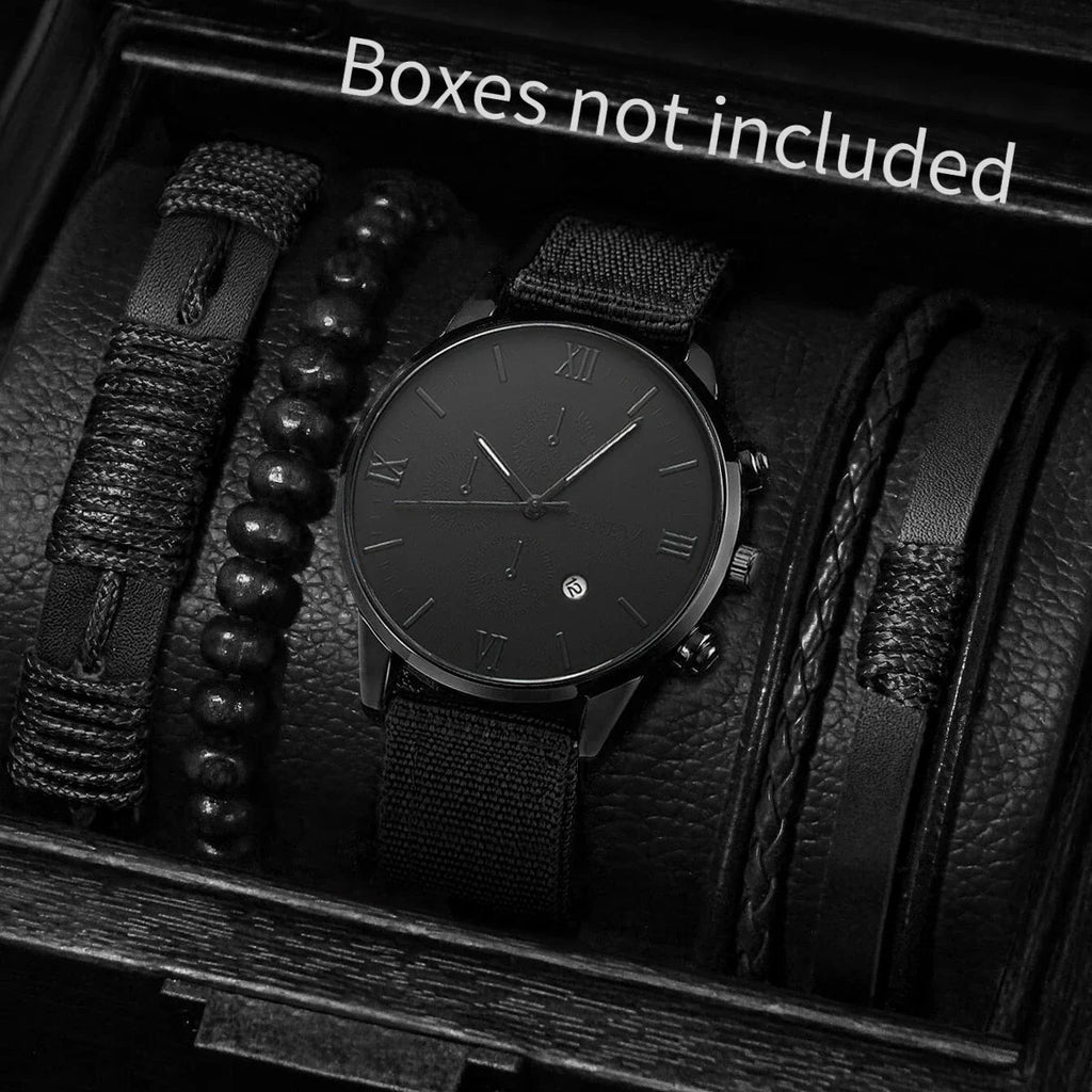4/5PCS Fashion Men Watches Casual Male's Quartz Watch Bracelets Set Relogio Masculino Reloj Hombre（Without Box） Lootquake LLC