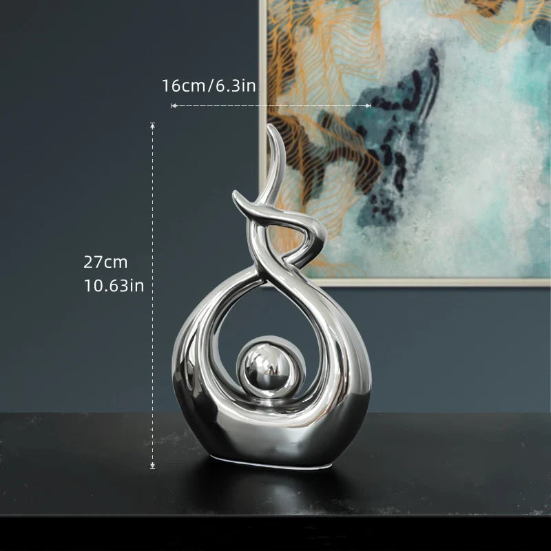 Ceramic Sculptures Ornaments Home Modern Decoration Abstract Statue Room Art Decor Luxury Porcelain Figurine Table Accessories Lootquake LLC