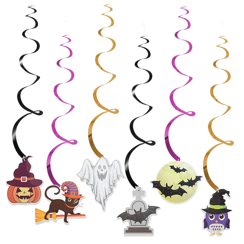 Halloween Party Paper Garland Bat Pumpkin Banner 2025 Happy Halloween Party Decoration for Home Trick or Treat Hanging Pendants Lootquake LLC