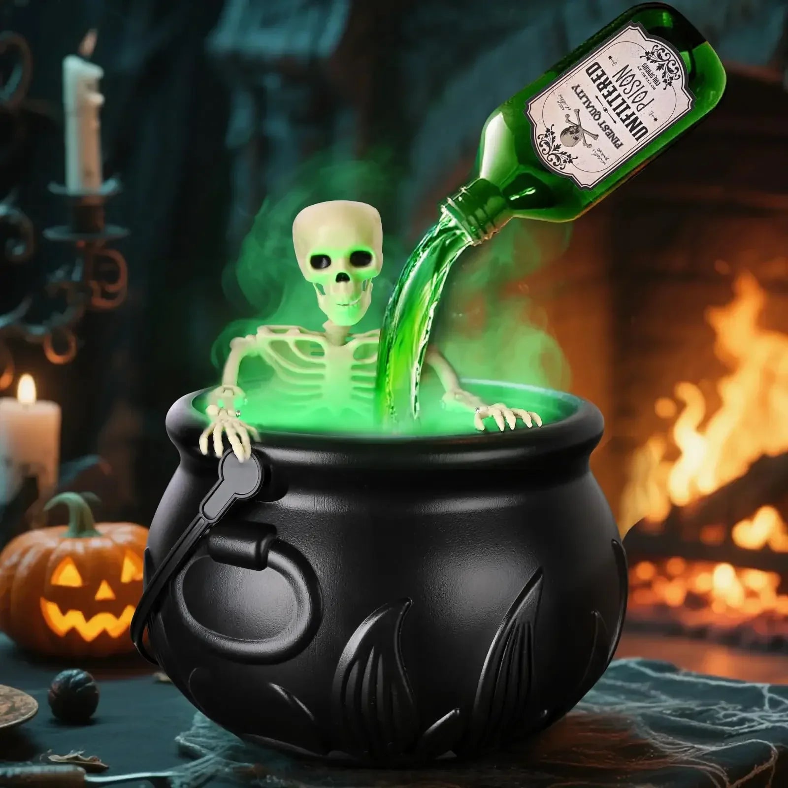 Witch Cauldron with LED & Fog