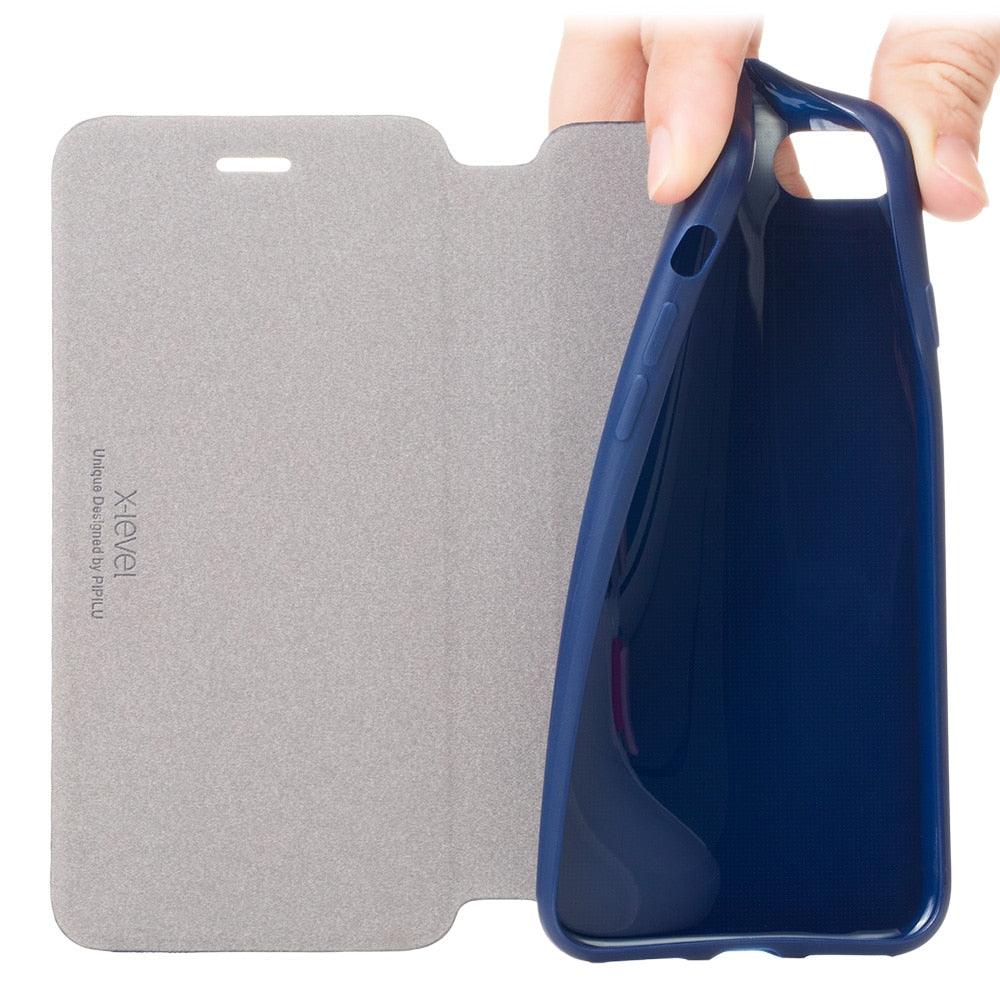 Ultra Thin Slim Case For iPhone 13 12 Case 6S 7 8 Plus X XR XS Max Flip Leather Cover For iPhone 12 11 Pro Max Case  Leather Extra Slim Phone Case With Stand Function Stevvex