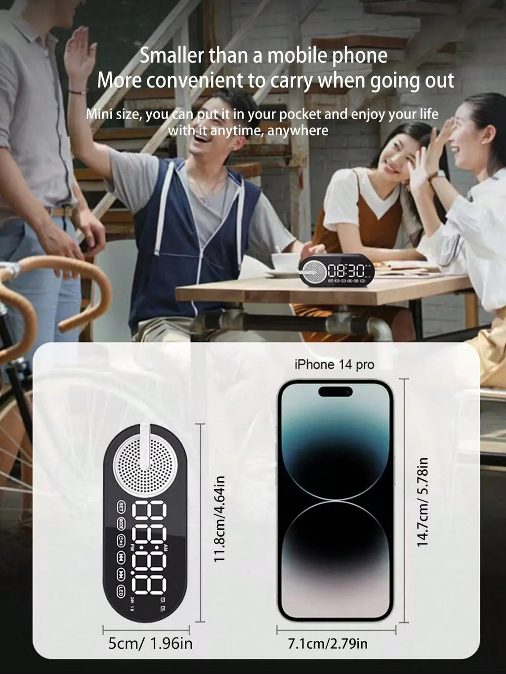 Wireless Bluetooth speaker, mini design with multiple functions as a clock, outdoor version subwoofer is powerful Lootquake LLC