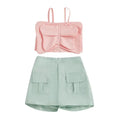 Adorable Baby Girl Sleeveless Top and Shorts Set with Cute Butterfly Print for Summer Outfit 2 Pieces Set