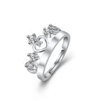 Hot 925 Sterling Silver Ring AAA Zircon Adjustable Simplicity Fashion Exquisite Women Jewelry Accessories Wedding Party Gift