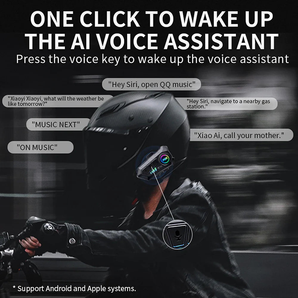 Bluetooth 5.3 Helmet Headset Wireless Hands-free Call Phone Kit Motorcycle Waterproof Earphone MP3 Music Player Speaker for Moto Lootquake LLC