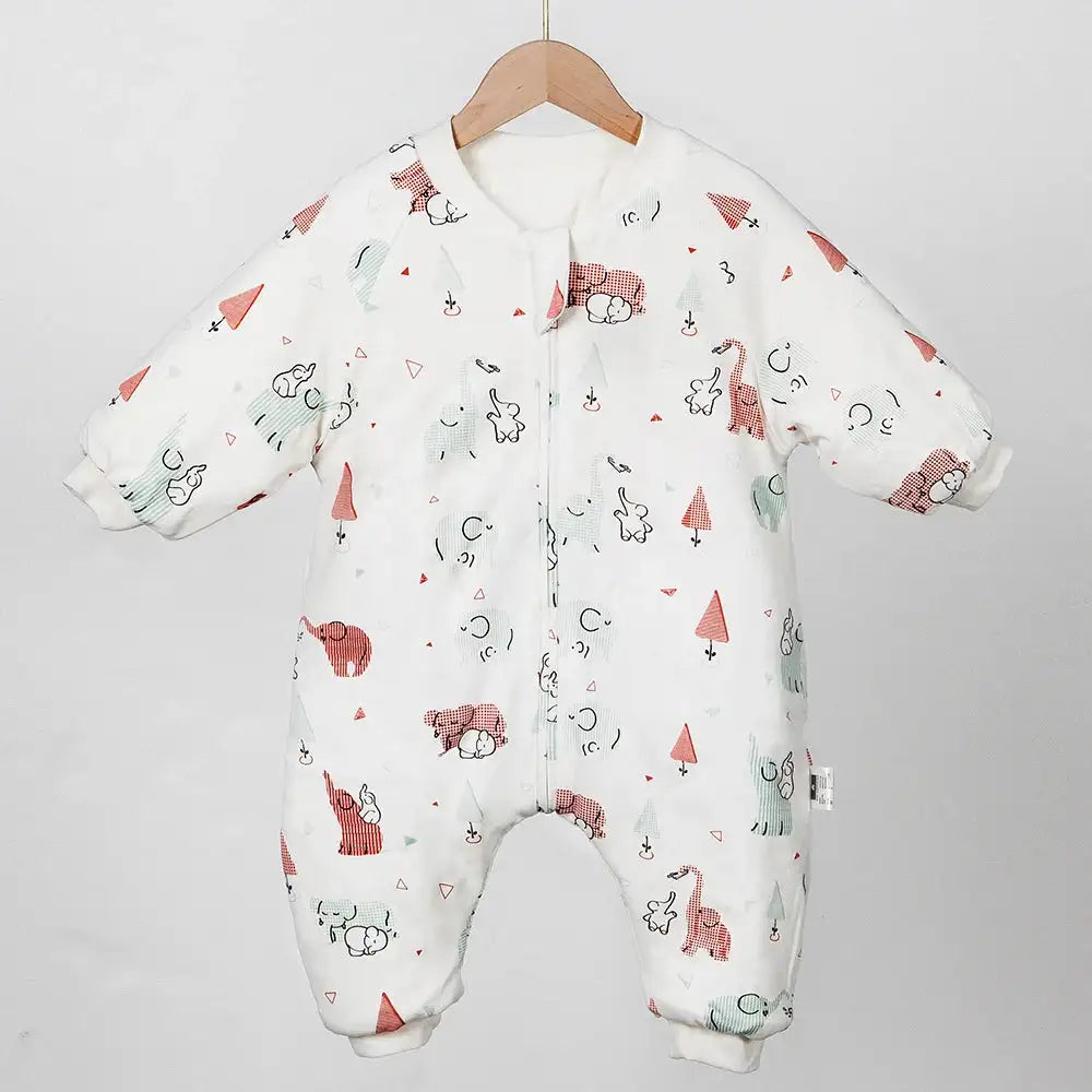 Baby Sleeping Bag Cute Flowers Print Toddler Sleepwear Walk Play Pajamas 2.5Tog Thick Winter Keep Warm Sleepsack 1-4 Years