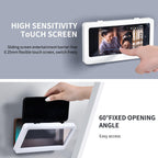 White Phone Holder Waterproof Phone Case Bathroom Shower Phone Holder Stand Box Wall Mounted Shower Case Bracket Full Body Waterproof Shockproof Phone Case Clear Protective Cover Case Stevvex