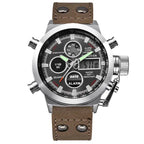 1pc / lot Men Genuine XINEW Brand Designer Watches Students Fashion Leather Band Alarm Stopwatch Electronic Watch Montre Homme