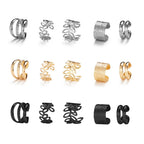 LATS Gold Color Leaves Ear Cuffs, Black Non-Piercing Ear Clip Earrings for Women & Men Lootquake LLC