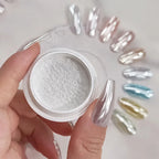 Moonlight Mirror Nail Powder Aurora Silver Glitter Metallic Effect UV Gel Polish for Manicure DIY Nail  Art Design Decoration