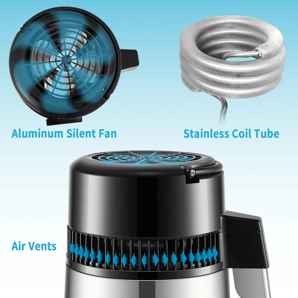 SucceBuy 4L Water Distiller Purifier Filter Dispenser Drinking Bottle Softener Temp Display Overheat Protection Home Appliance Lootquake LLC